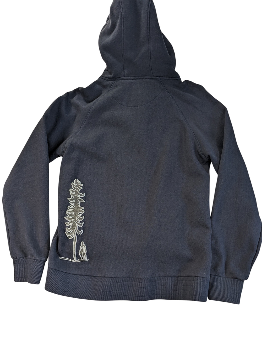 Sitka Vintage Men Navy Pullover Hoodie with Tree Graphic Vancouver Island Size S